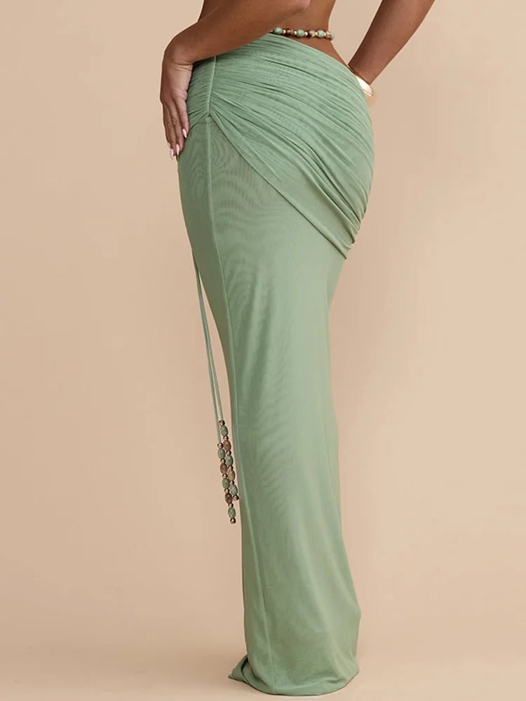 Women's Beach Style Halter Backless Sleeveless Short Top with Maxi Skirt Two Piece Set Summer Sexy Solid Patchwork Slim Outfit - F.Market14:77101 Green;5:361385F.MarketLWomen's Beach Style Halter Backless Sleeveless Short Top with Maxi Skirt Two Piece Set Summer Sexy Solid Patchwork Slim OutfitWomen's Beach Style Halter Backless Sleeveless Short Top with Maxi Skirt Two Piece Set Summer Sexy Solid Patchwork Slim Outfit