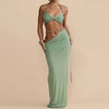 Women's Beach Style Halter Backless Sleeveless Short Top with Maxi Skirt Two Piece Set Summer Sexy Solid Patchwork Slim Outfit - F.Market14:77101 Green;5:361385F.MarketLWomen's Beach Style Halter Backless Sleeveless Short Top with Maxi Skirt Two Piece Set Summer Sexy Solid Patchwork Slim OutfitWomen's Beach Style Halter Backless Sleeveless Short Top with Maxi Skirt Two Piece Set Summer Sexy Solid Patchwork Slim Outfit