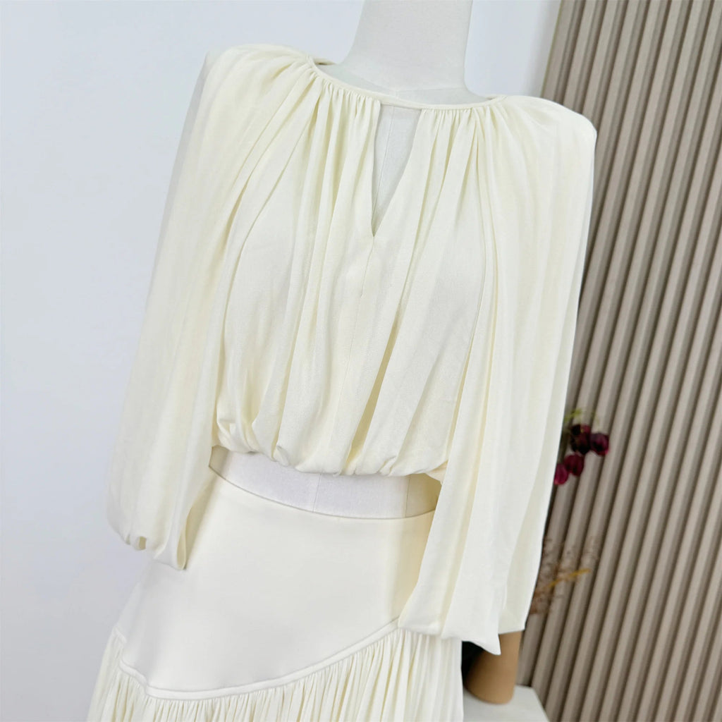 Women's Elegant Spring Summer Two Pieces Skirt Set Lady O Neck Half Sleeve Short Blouse Top + A Line Long Skirt - F.Market14:771two pieces set;5:100014064F.MarketSWomen's Elegant Spring Summer Two Pieces Skirt Set Lady O Neck Half Sleeve Short Blouse Top + A Line Long SkirtWomen's Elegant Spring Summer Two Pieces Skirt Set Lady O Neck Half Sleeve Short Blouse Top + A Line Long Skirt
