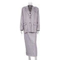 Women's two-piece split half skirt striped suit - F.MarketC46465FF158D4DF2B5EB9007CA064DC7eproloSWomen's two-piece split half skirt striped suitWomen's two-piece split half skirt striped suit