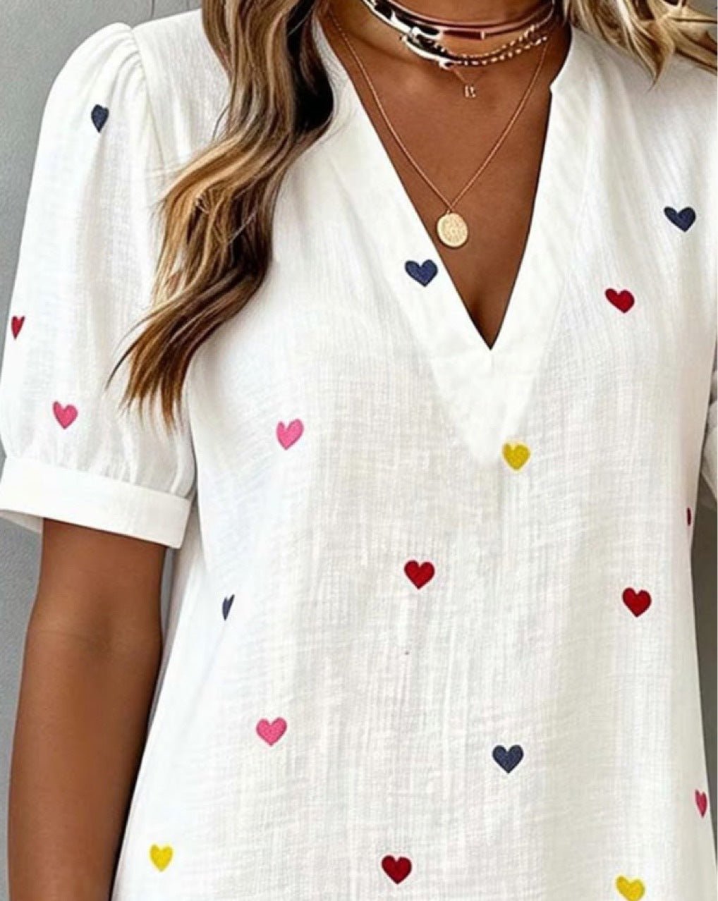 Women's V-Neck Linen-Cotton Love Heart Print Dress - F.Market37032F96D34F40539ADA29CF98B4AAD5eproloSWomen's V-Neck Linen-Cotton Love Heart Print DressWomen's V-Neck Linen-Cotton Love Heart Print Dress