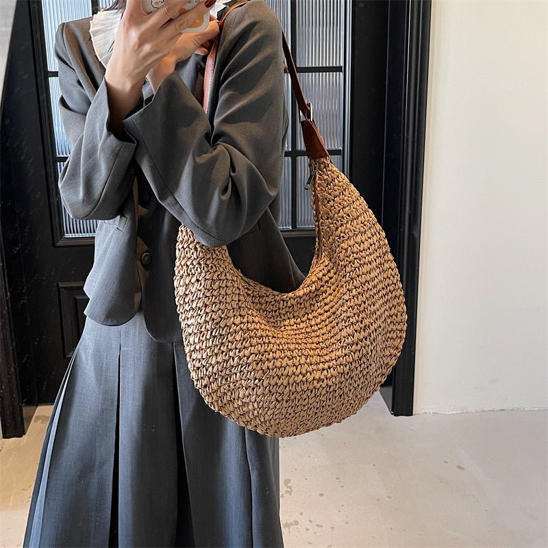 Woven Bag Women Casual Large Capacity Handmade Straw Shoulder Purse - F.Market014156631844418AA295795F5605C143eproloWoven Bag Women Casual Large Capacity Handmade Straw Shoulder PurseWoven Bag Women Casual Large Capacity Handmade Straw Shoulder Purse