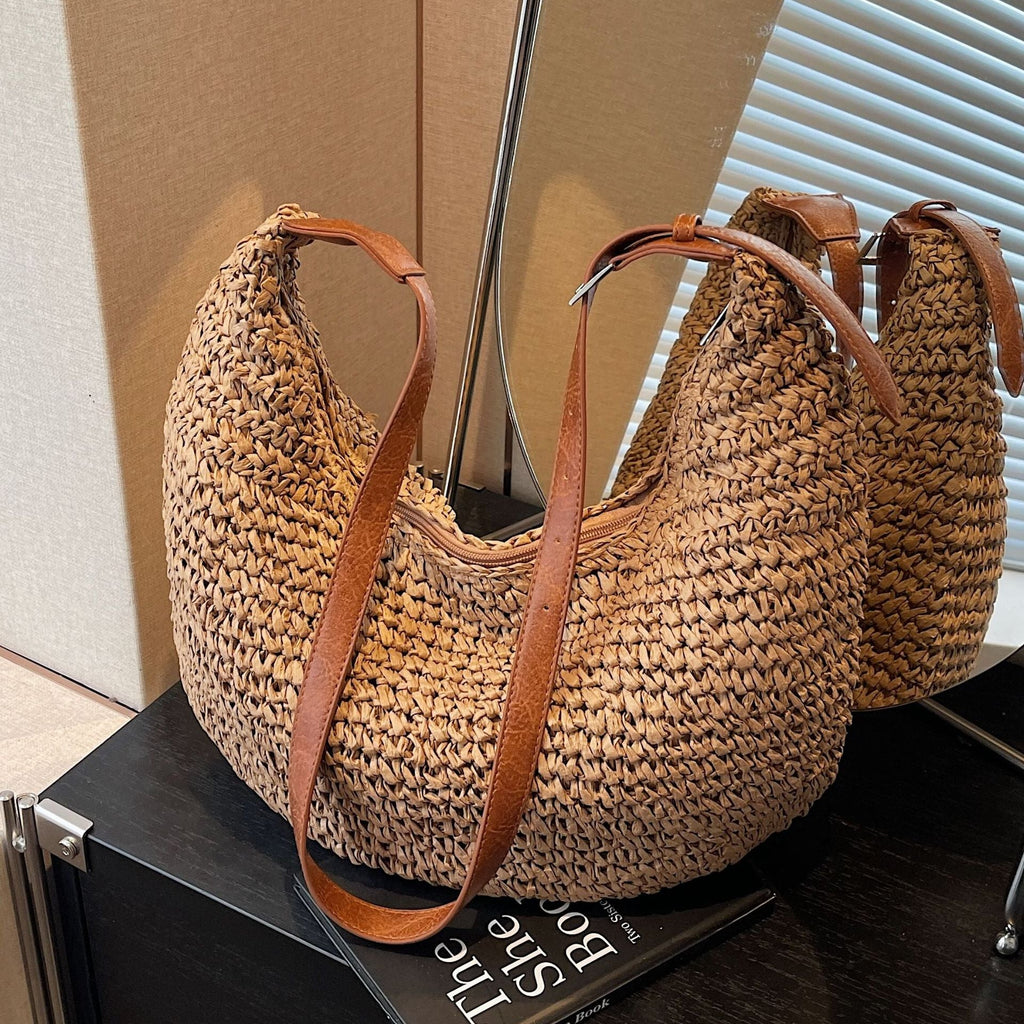 Woven Bag Women Casual Large Capacity Handmade Straw Shoulder Purse - F.Market014156631844418AA295795F5605C143eproloWoven Bag Women Casual Large Capacity Handmade Straw Shoulder PurseWoven Bag Women Casual Large Capacity Handmade Straw Shoulder Purse